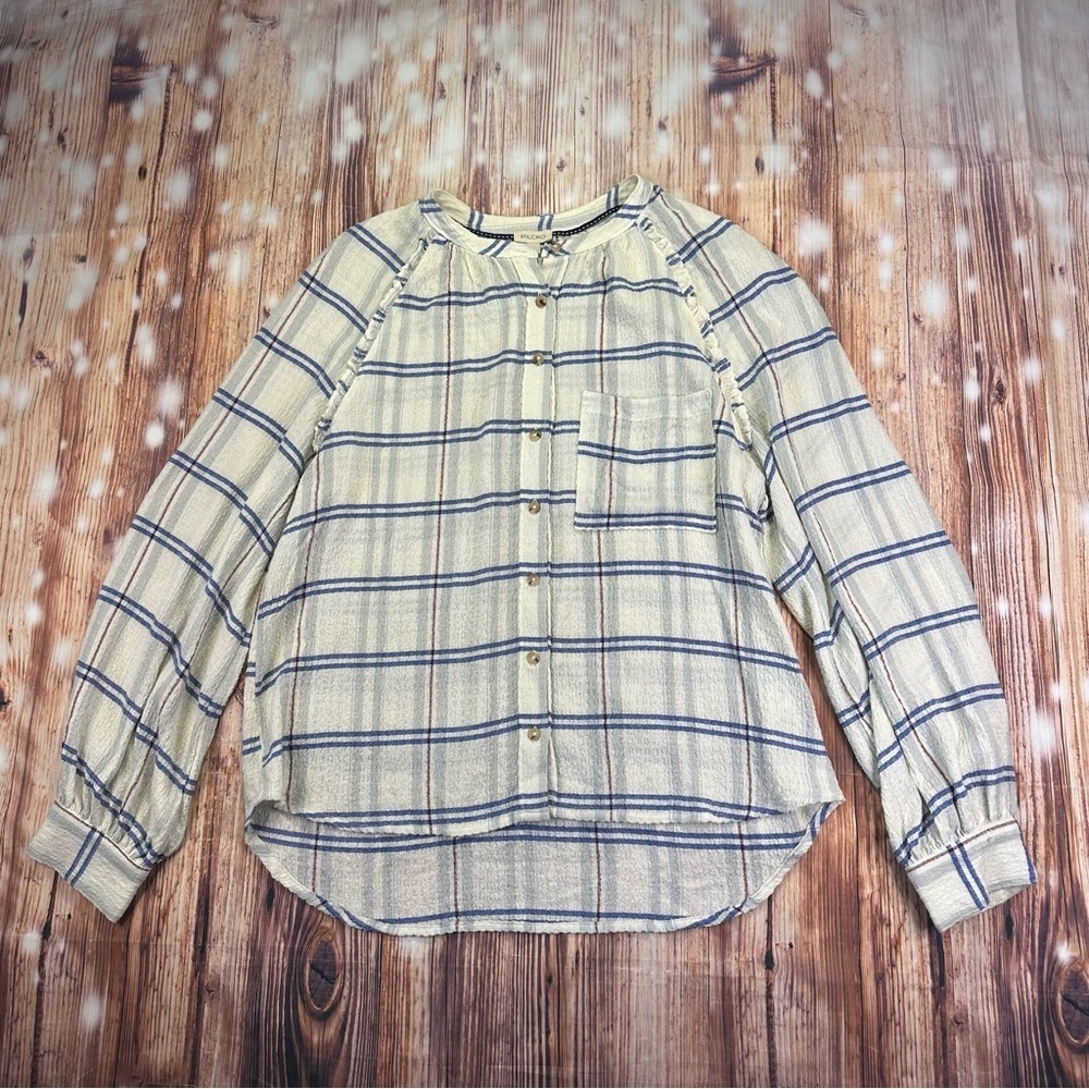 Anthropology Pilcro Relaxed Plaid Buttondown Shirt Size Large - Picture 12 of 13